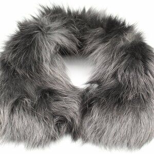 Vintage Chunky Black Fur Collar Fluffy Shawl Scarf Neck Warmer 24"